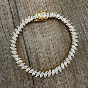 SETA gold plated marquis tennis bracelet